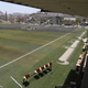 Taiz’s Al Saqr Stadium, unplayable after coalition bombardment.